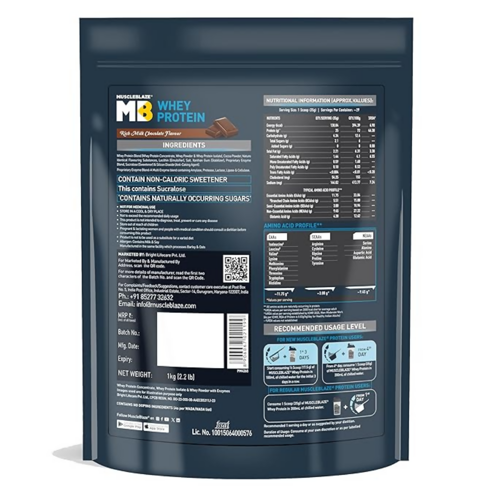 MuscleBlaze Whey Protein Richmilk Chocolate 