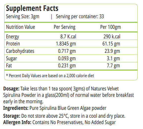 Nature's Velvet Spirulina Powder 