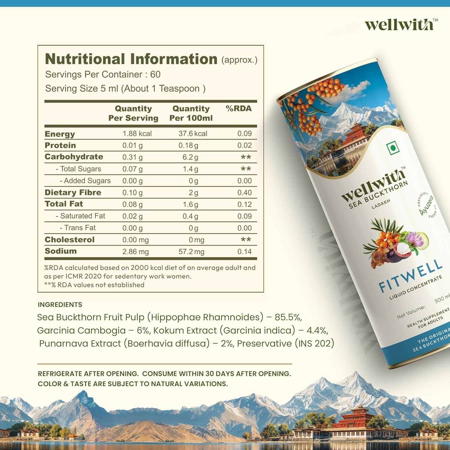 Wellwith Fitwell Juice – Himalayan Sea Buckthorn + Garcinia, Kokum & Punarnava  Grab2Buy Wellwith Grab2Buy