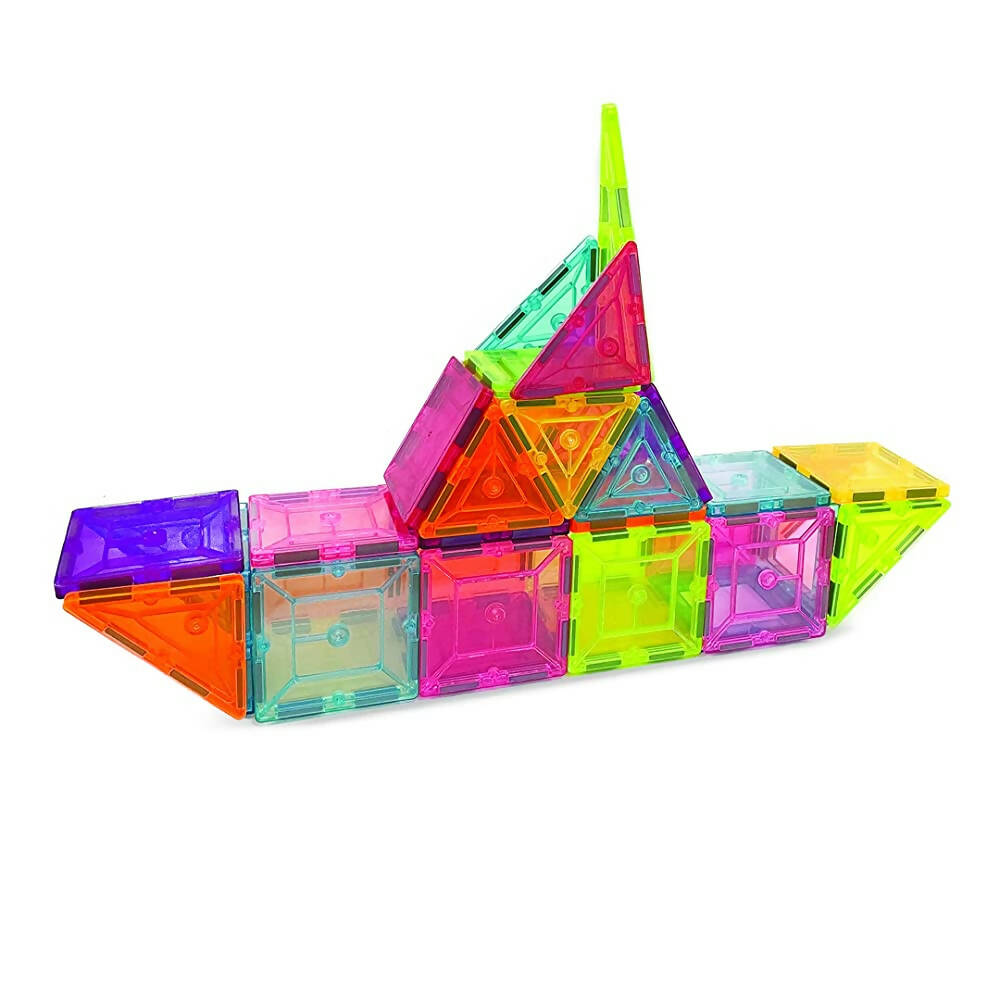 Kipa MagPlay Build A Castle 60 Pcs Magnetic Tiles Set with Storage Container, Constructing and Creative Learning Educational Toy with BagPack for Kids