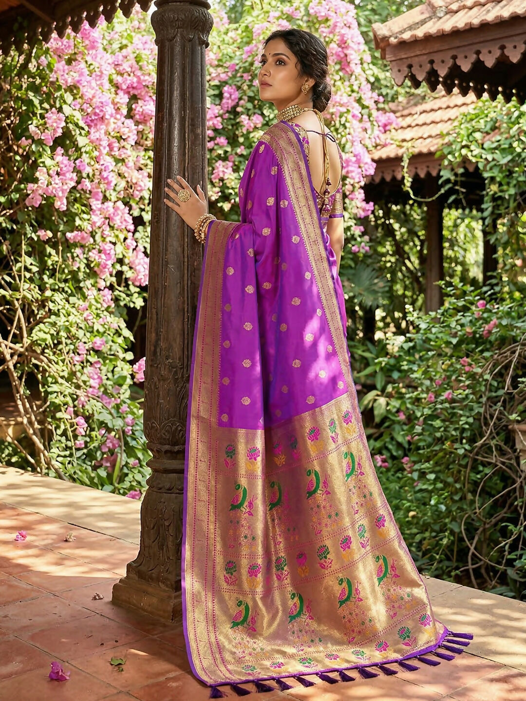 Shree Shyam Fashion Purple Soft Silk Saree