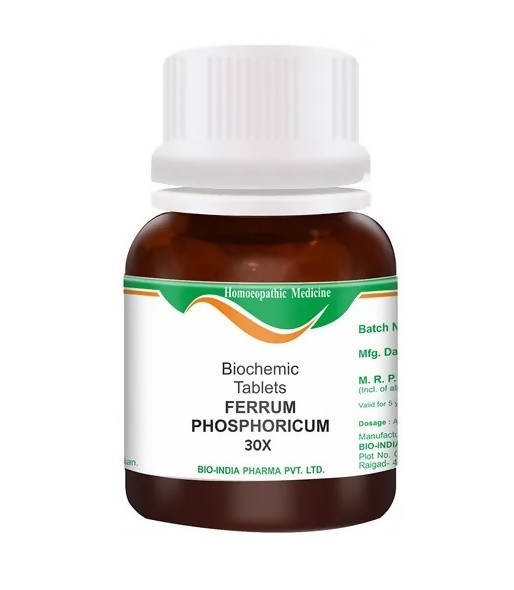Bio India Homeopathy Ferrum Phosphoricum Biochemic Tablets – Homeopathic Inflammation & Immunity Tissue Salt 