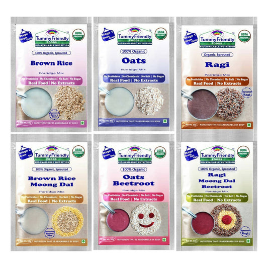 TummyFriendly Foods Stage1, Stage2 Porridge Mixes - Trial Packs Combo - Grab2buy