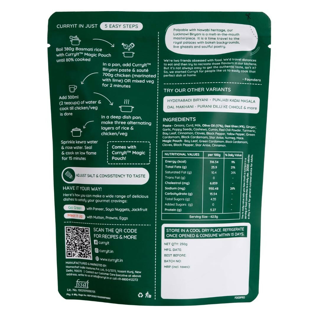 CURRYiT Lucknowi Biryani Premium Ready To Cook Curry Paste - Grab2buy