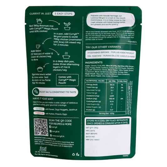 CURRYiT Lucknowi Biryani Premium Ready To Cook Curry Paste - Grab2buy