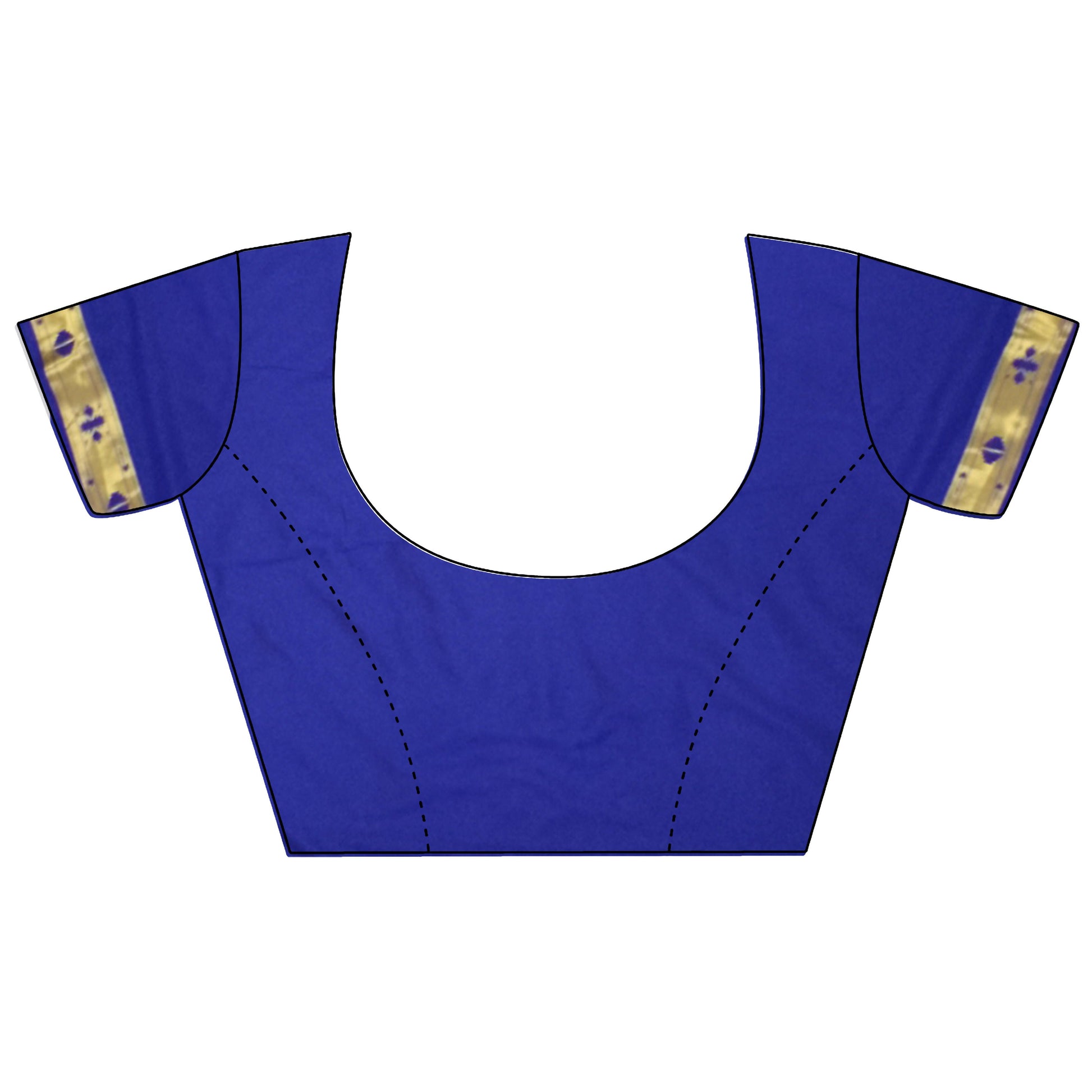 Joban Fashion Royal Blue Polka Dot Lichi Silk Paithani Silk Saree