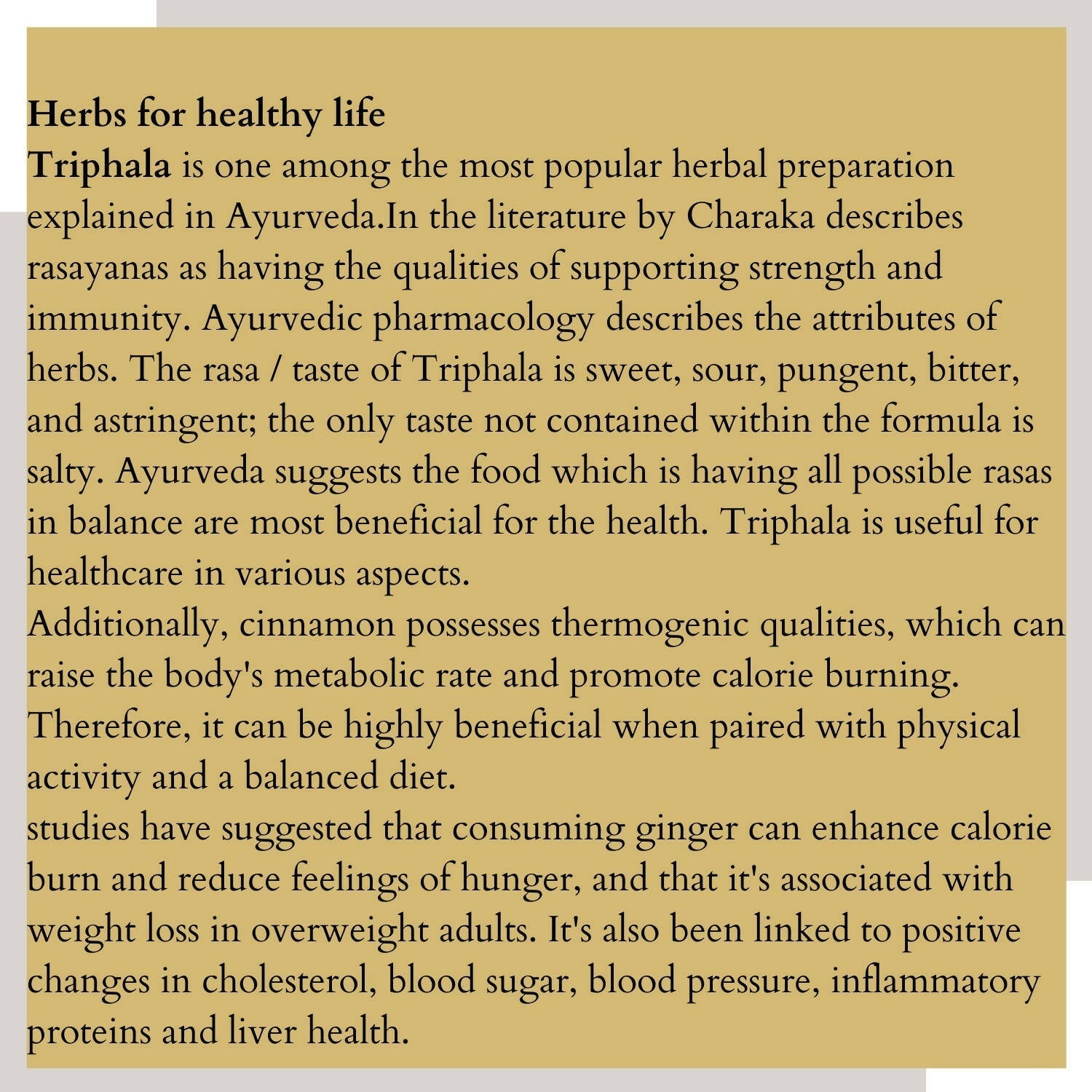 Satvi Wellness Thriphala Drink - Triphala with Cinnamon and Dry Ginger 