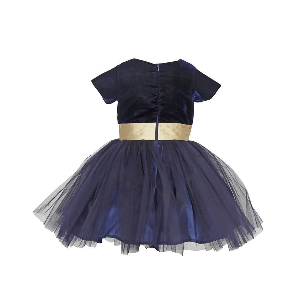 Asmaani Baby Girl's Blue Color Satin Midi Length Frock (AS-DRESS_22010) - Grab2buy