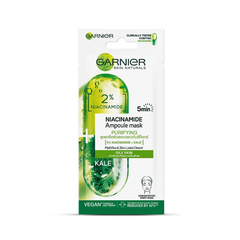 Garnier Niacinamide Serum Ampoule Kale Face Sheet Mask 