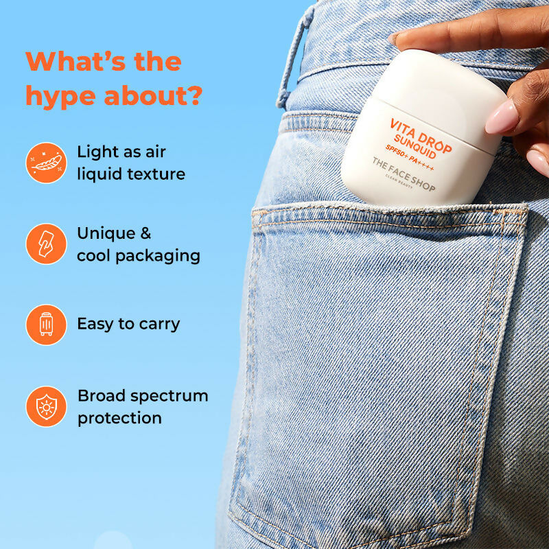 The Face Shop Korean Sunquid- SPF50+ PA++++ Fluid Sunscreen  Grab2Buy The Face Shop Grab2Buy