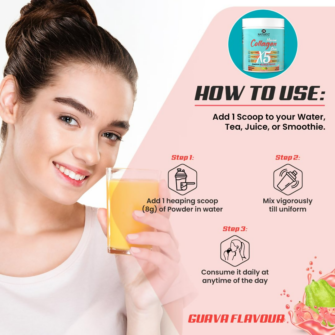 Naturyz Marine Collagen Skin X5 Power For Women & Men (Lemon Flavour) 