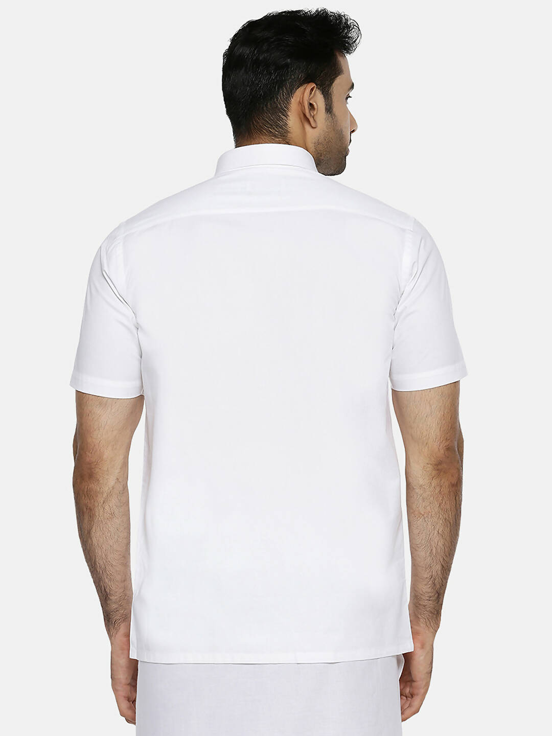 Ramraj Cotton Mens Half Sleeve Formal 100 % Cotton White Shirt 