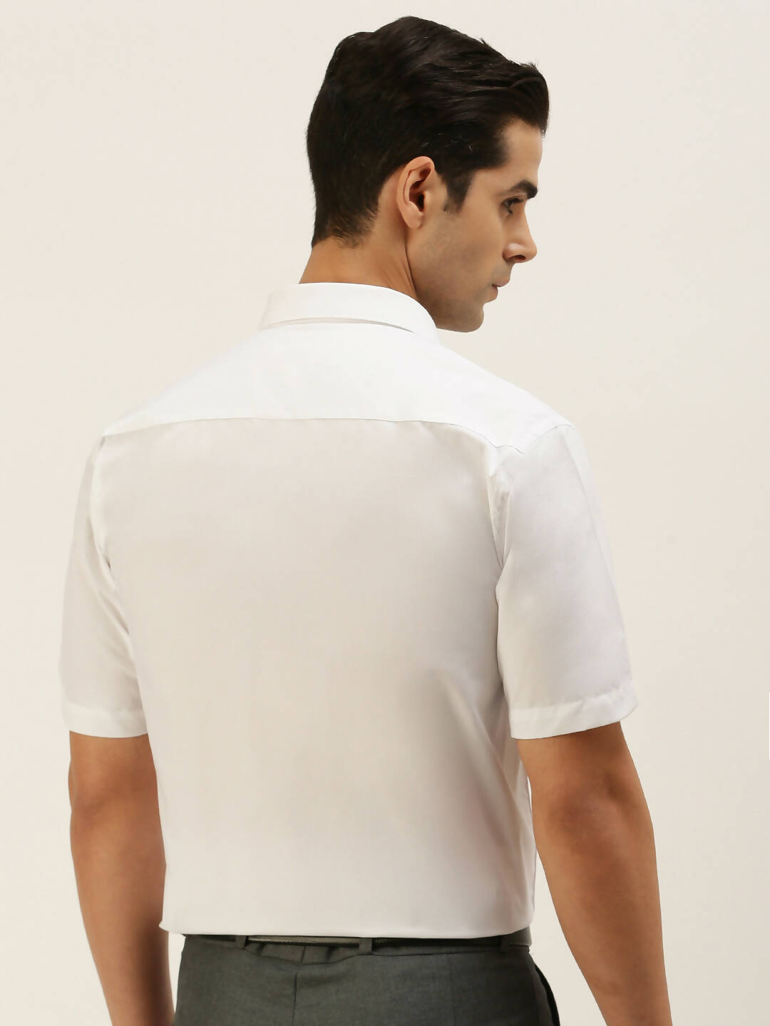 Ramraj Cotton Mens Half Sleeve Formal 100 % Cotton White Shirt 