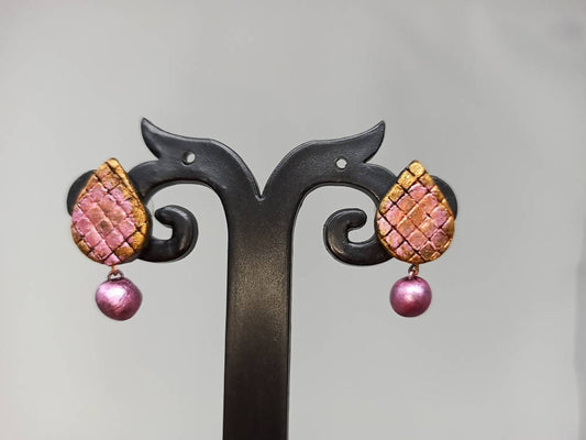 Terracotta Studs With Drops