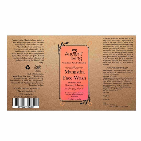 Ancient Living Manjistha Face Wash  Grab2Buy Ancient Living Grab2Buy