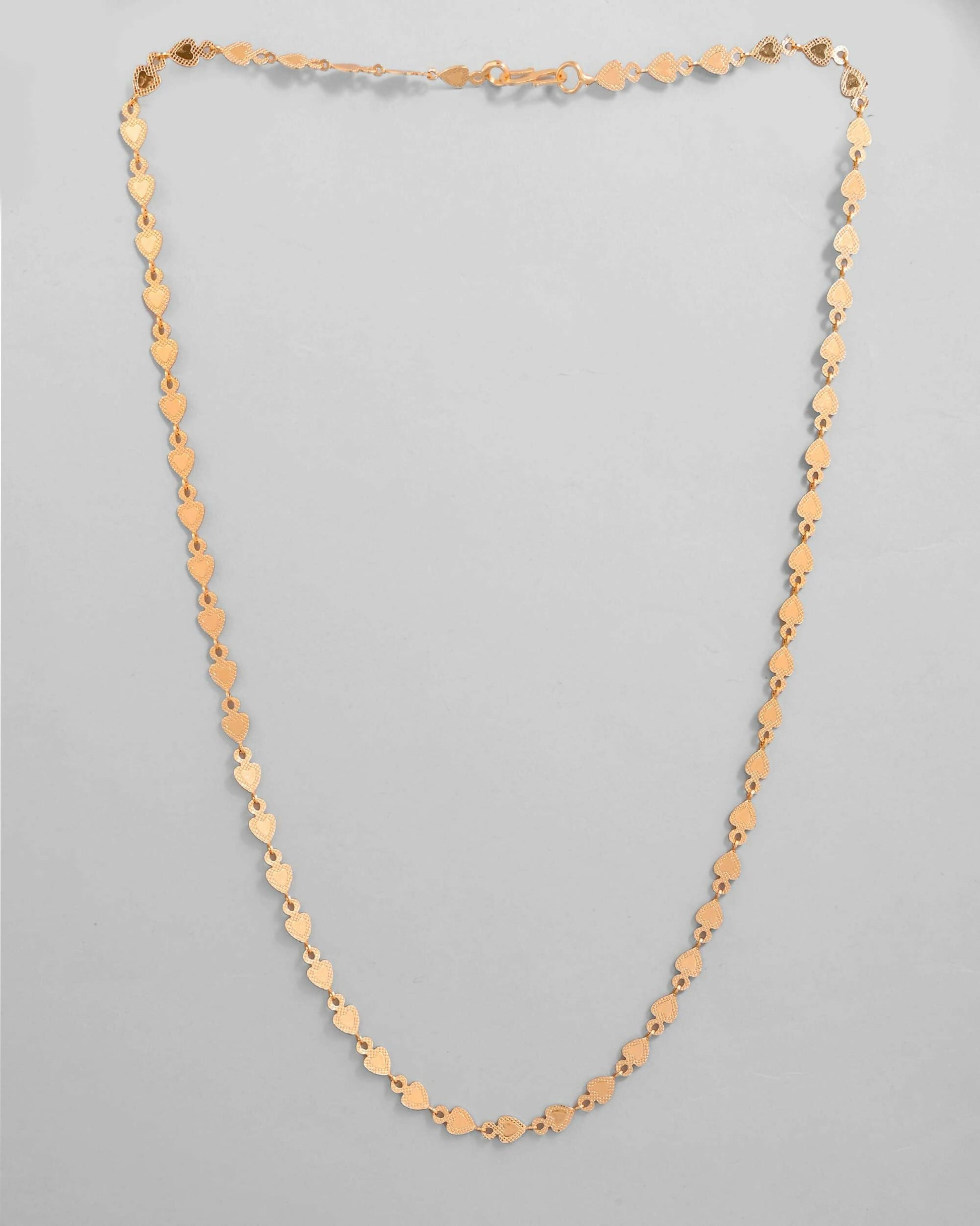 VOJ Gold-Polished Heart Shaped Chan for Women 