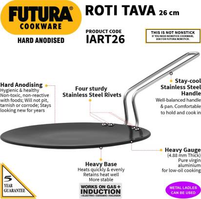Hawkins Futura Hard Anodised Roti Tava 26 cm Diameter (IART26) - Grab2buy