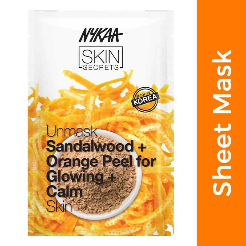 Nykaa Skin Secrets Indian Rituals Sandalwood + Orange Peel Sheet Mask For Glowing & Calm Skin 