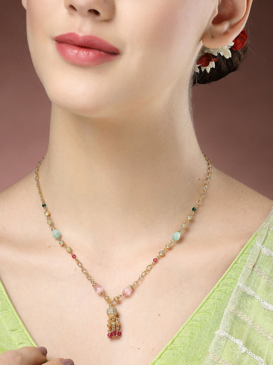 NVR Women's Multicolor Gold-Polished Minimal Chain