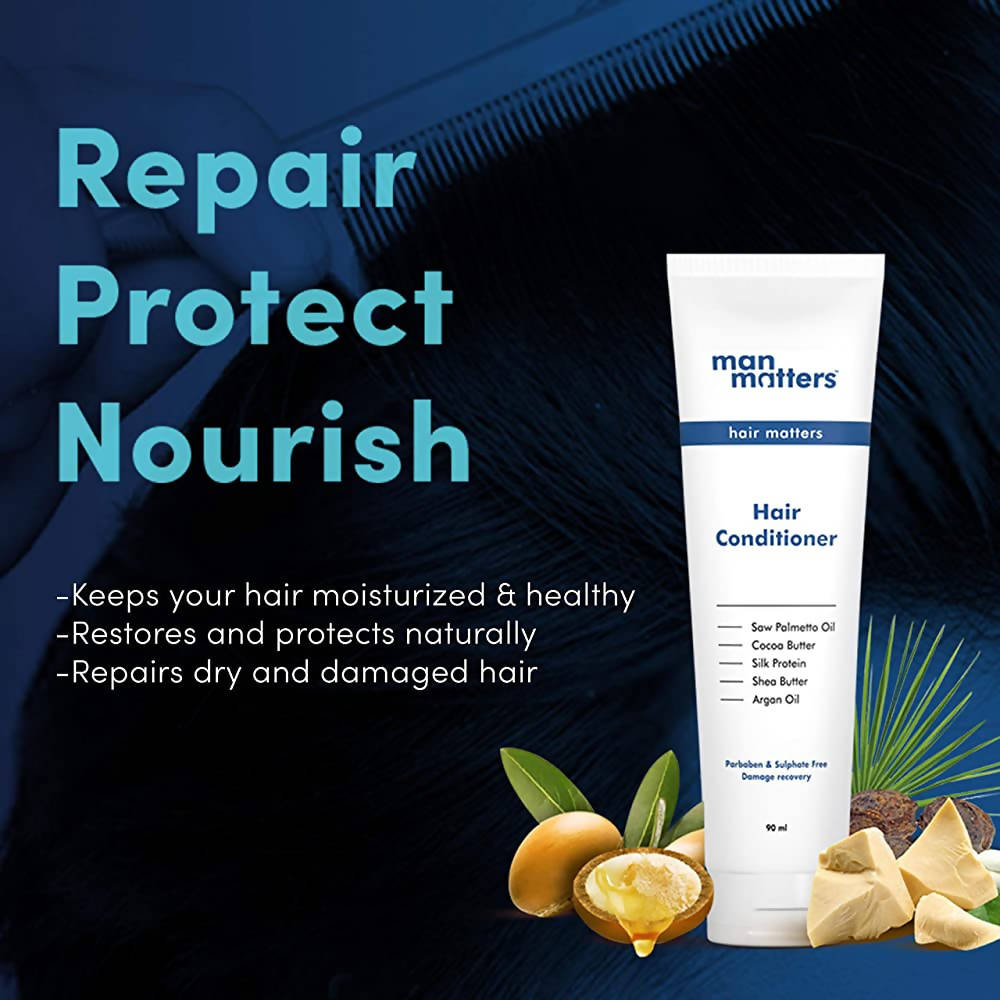 Man Matters Hair Conditioner For Men With Silk protein, Shea butter, Argan Oil, Cocoa Butter, & Saw Palmetto Oil. - Limited Time Offer 