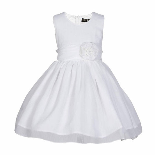 Asmaani Baby Girl's White Colour Satin A-Line Maxi Full Length Dress (AS-DRESS_22170) - Grab2buy