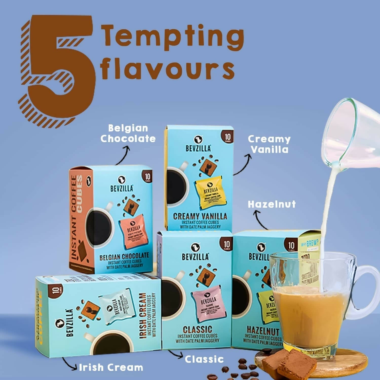Bevzilla Instant Coffee Cubes Pack with Organic Date Palm Jaggery 
