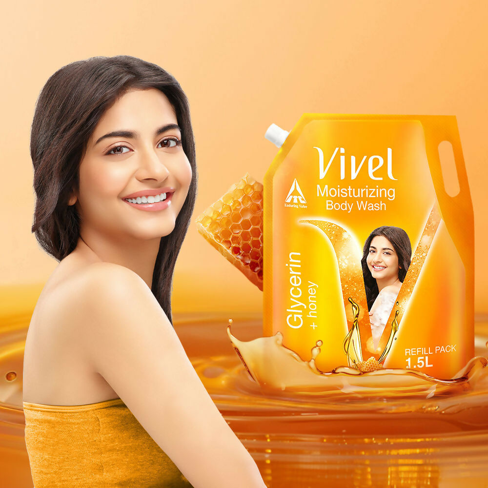 Vivel Moisturizing Body Wash Glycerin & Honey Shower Gel Supersaver XL Refill Pouch  Grab2Buy Vivel Grab2Buy