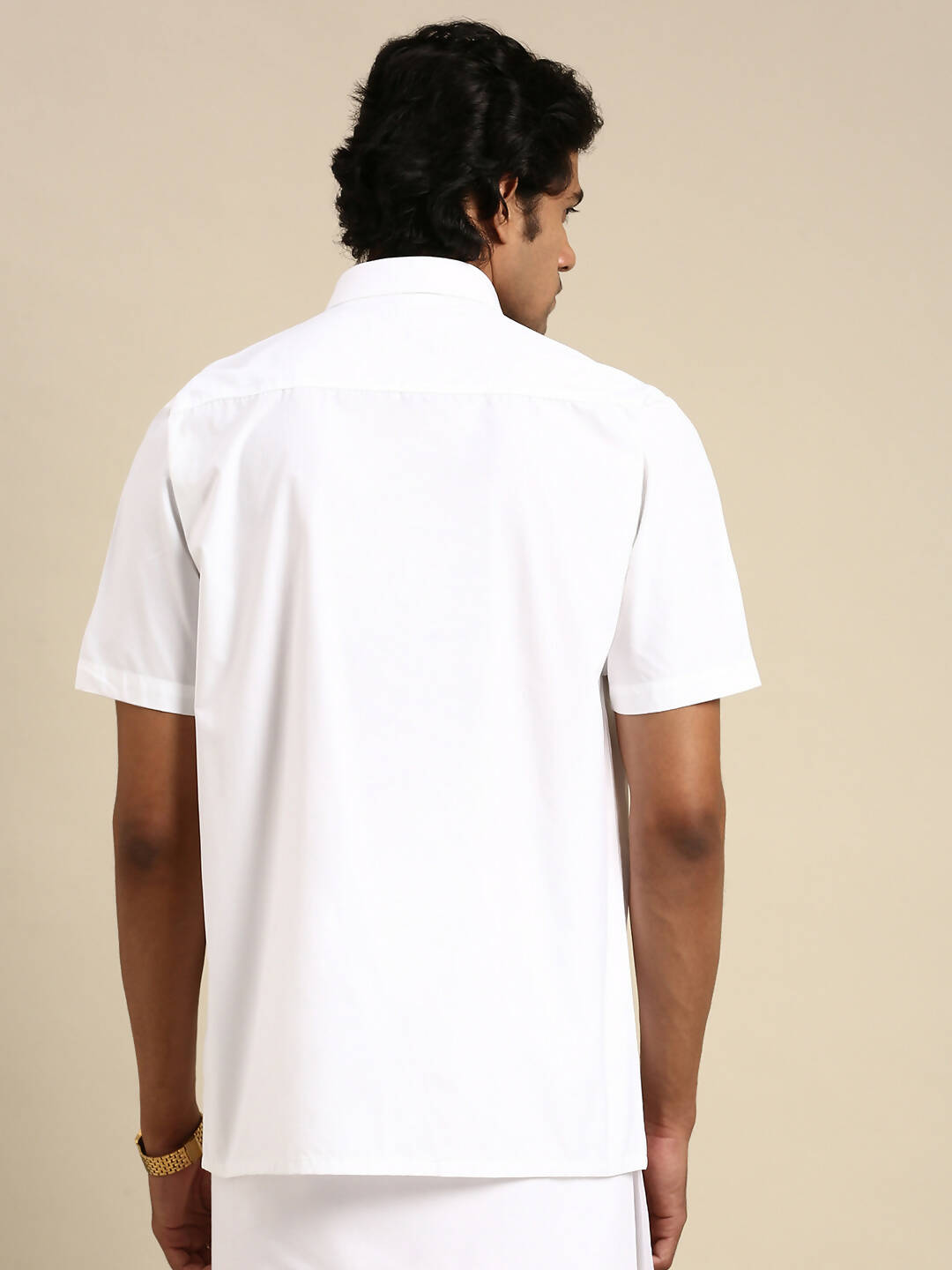 Ramraj Cotton Mens Half Sleeve Formal 100 % Cotton White Shirt 
