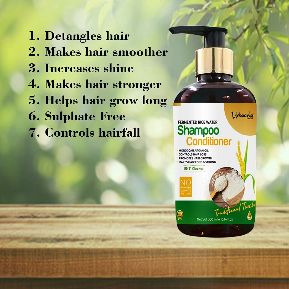 Urbaano Herbal Fermented Rice Water Shampoo  Grab2Buy Urbaano Herbal Grab2Buy