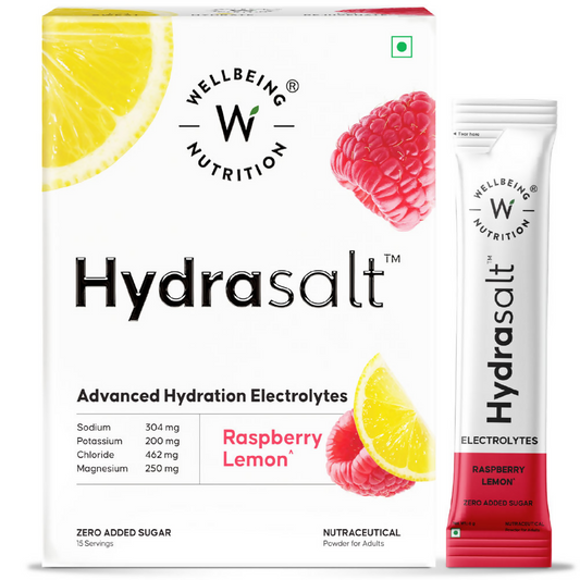 Wellbeing Nutrition Hydrasalt Electrolyte Drink Instant Hydration Raspberry Lemon  Grab2Buy Wellbeing Nutrition Grab2Buy