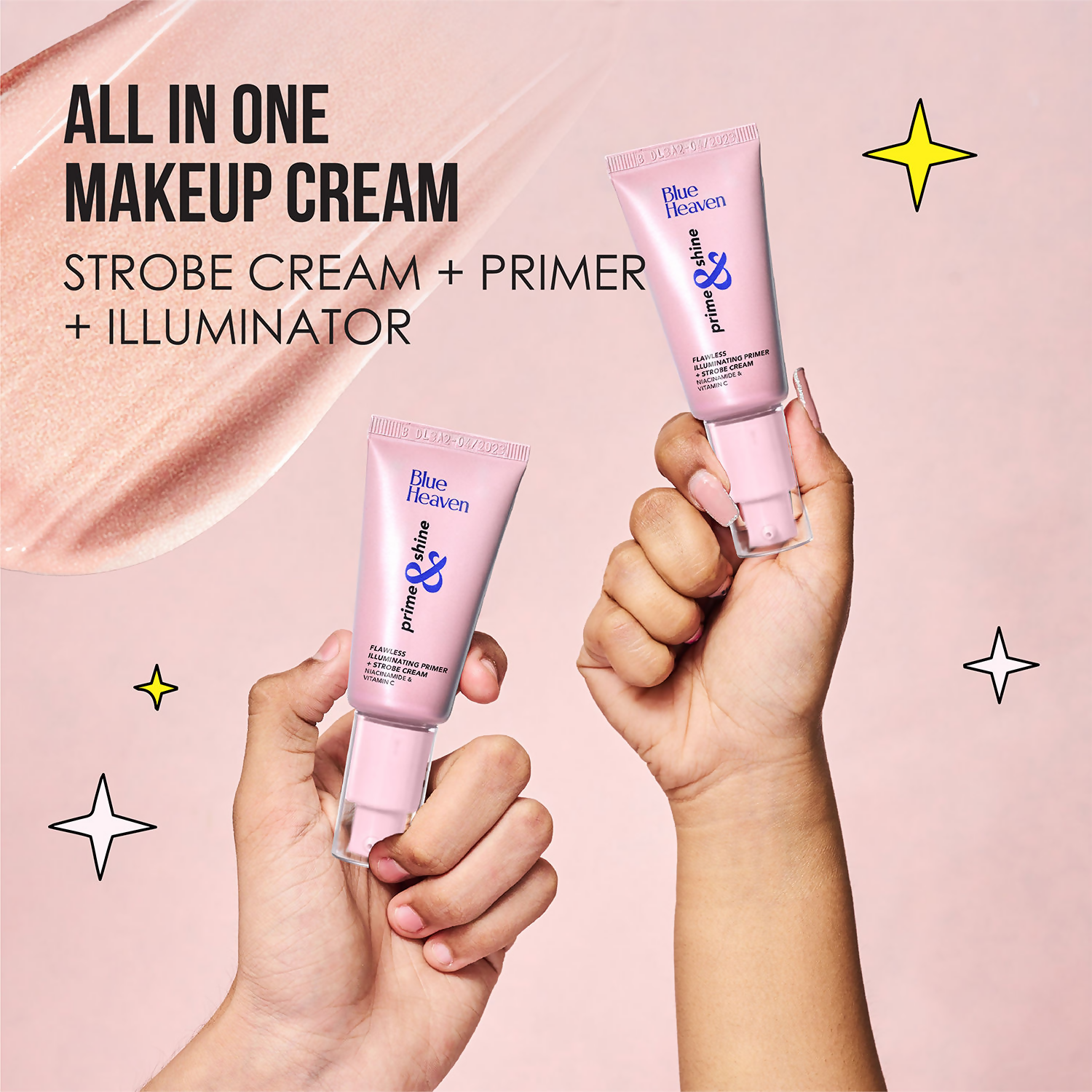 Blue Heaven Prime & Shine Flawless Illuminating Primer & Strobe Cream - Golden Pink 