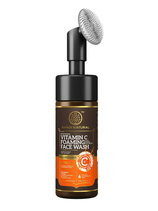 Khadi Natural Vitamin C Foaming Face Wash Within - Built Face Brush - 150ml 