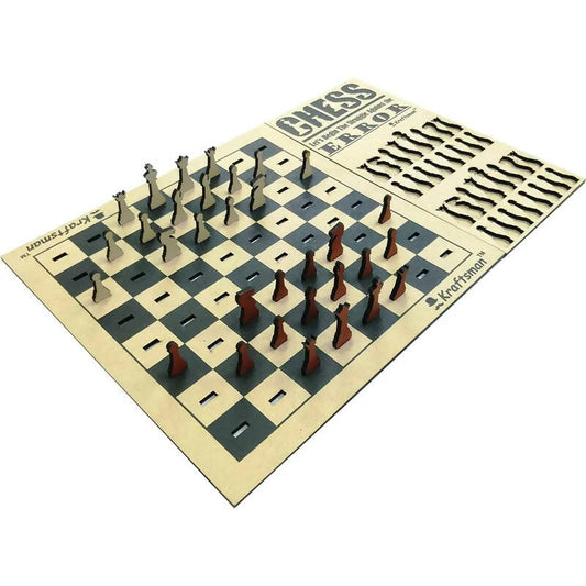 Kraftsman Wooden Chess & Checkers Combo Board Game | One Board Two Games - Grab2buy