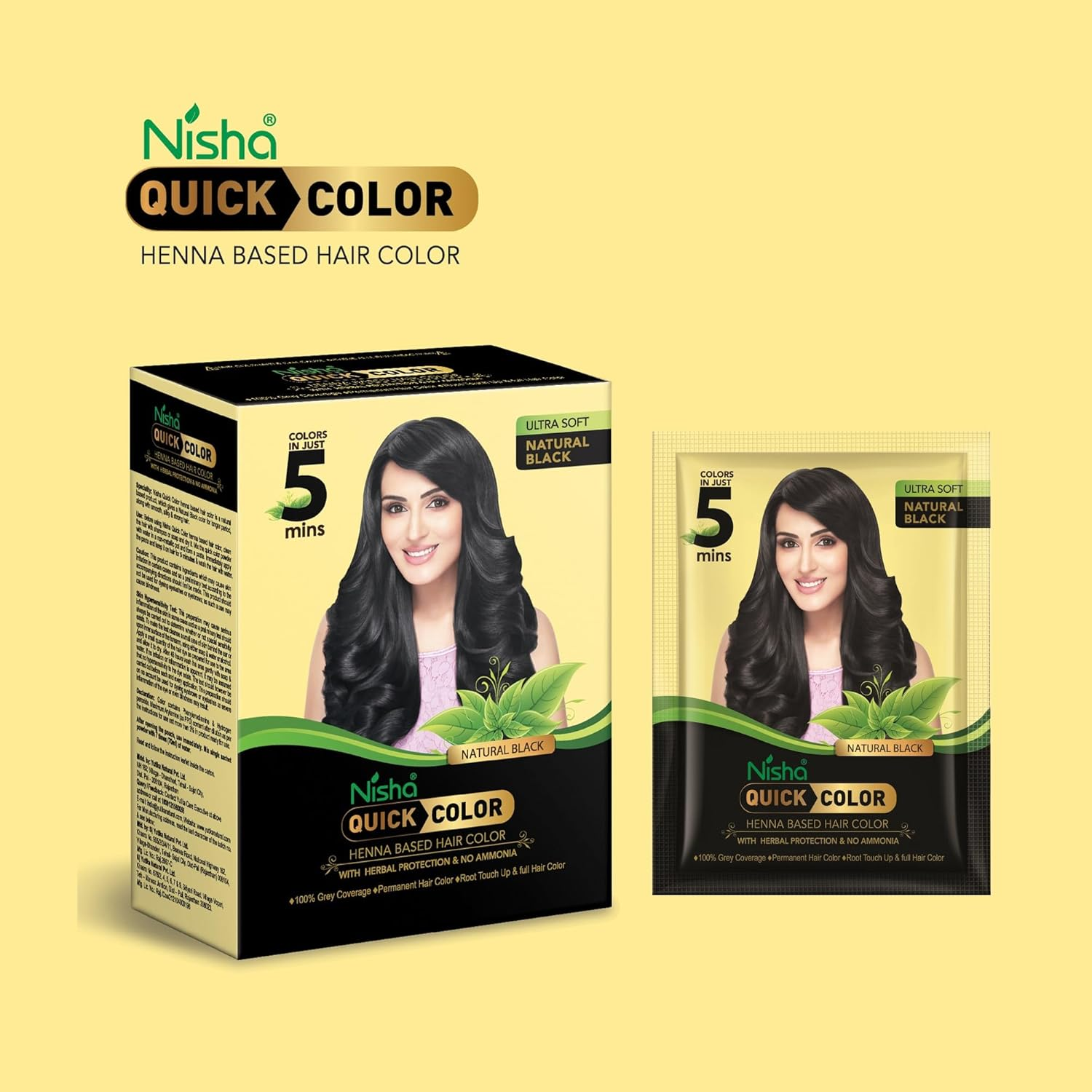 Nisha Henna Based Quick Hair Color Black 