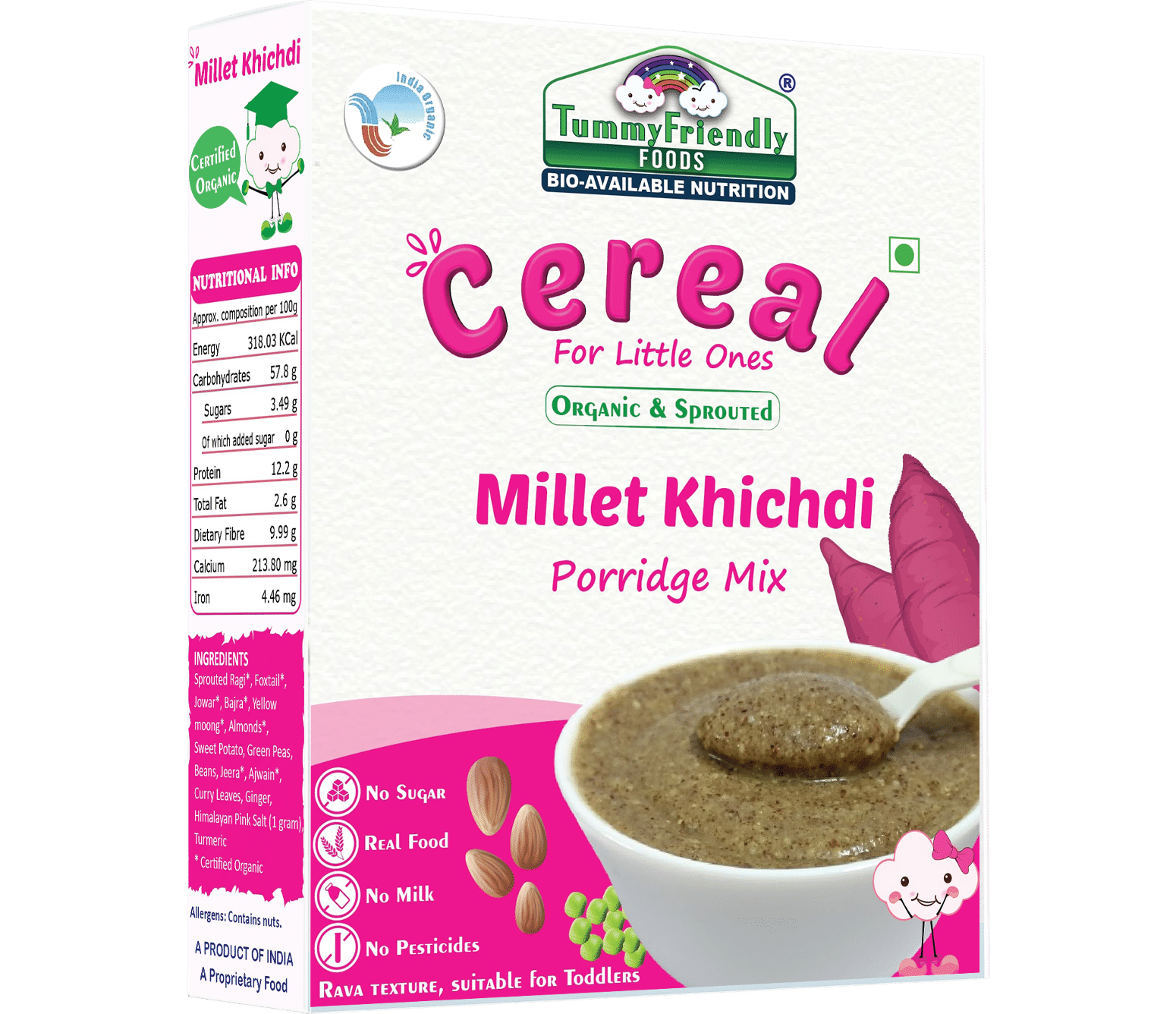 TummyFriendly Foods Organic Millet Khichdi Mix With Vegetables for Toddler Cereal  Grab2Buy TummyFriendly Foods Grab2Buy