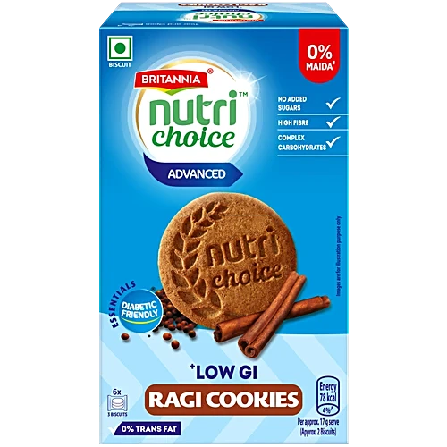 Britannia Nutri Choice Essentials Ragi Cookies - No Added Sugar 