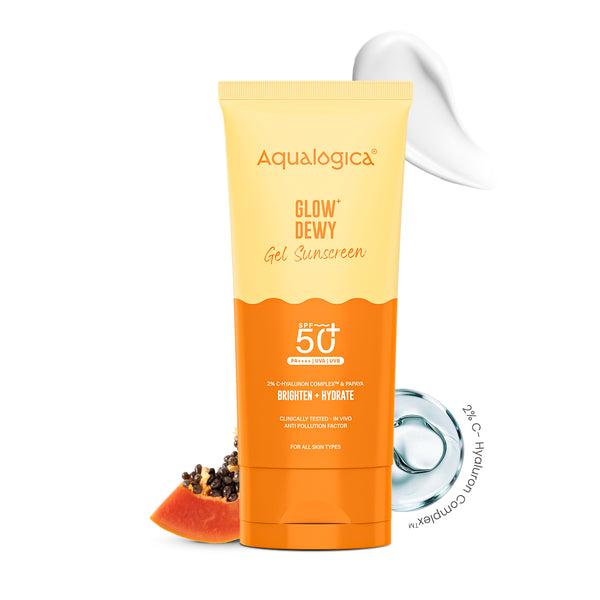 Aqualogica Glow + Dewy Sunscreen With Papaya & Vitamin C SPF 50+ PA++  Grab2Buy Aqualogica Grab2Buy