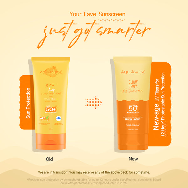 Aqualogica Glow + Dewy Sunscreen With Papaya & Vitamin C SPF 50+ PA++  Grab2Buy Aqualogica Grab2Buy