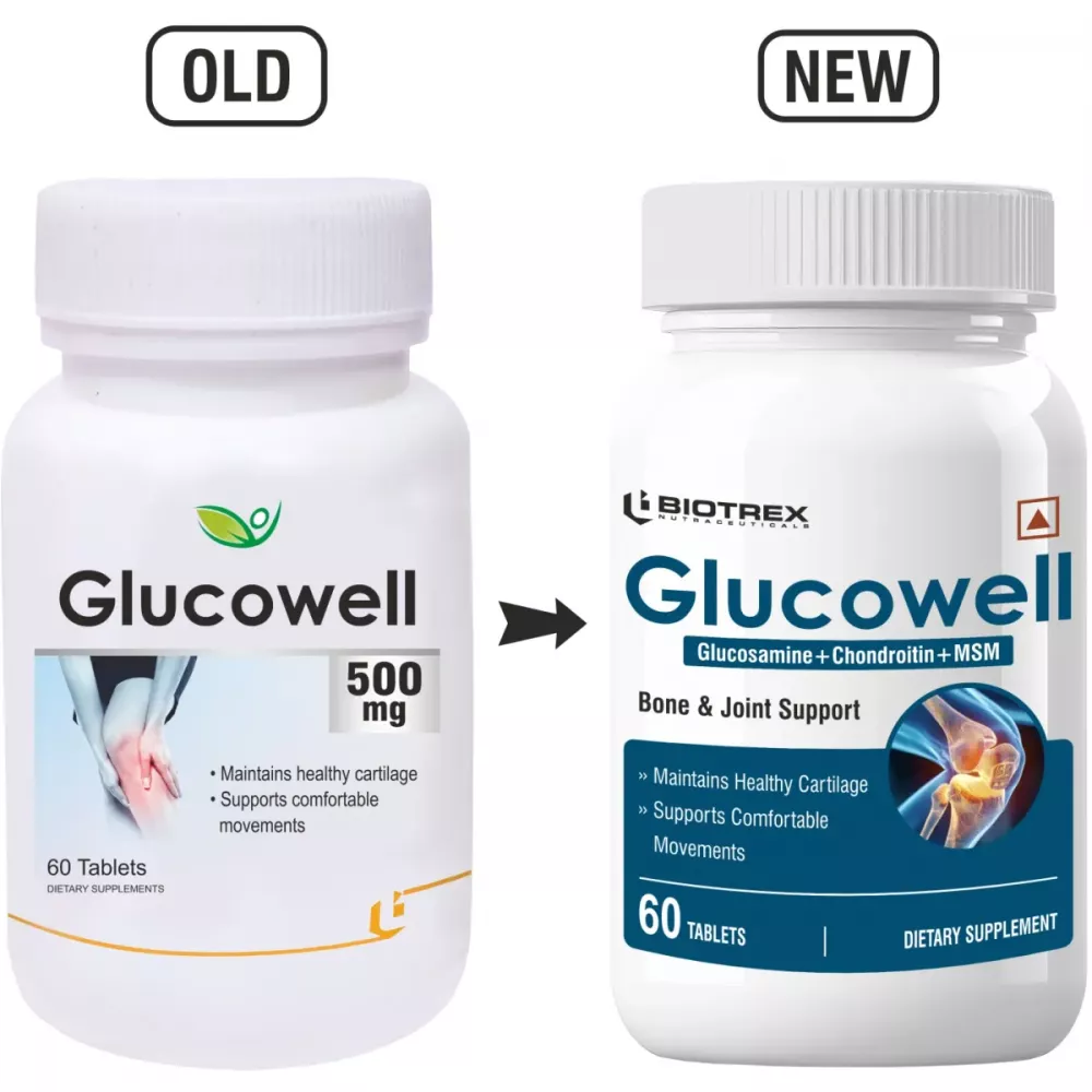 Biotrex Glucowell Glucosamine, Msm & Chondroitin 500mg Tablets 