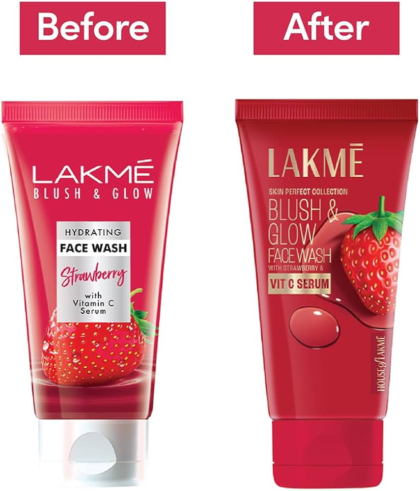 Lakme Blush & Glow Strawberry Freshness Gel Face Wash With Vitamin C Serum 