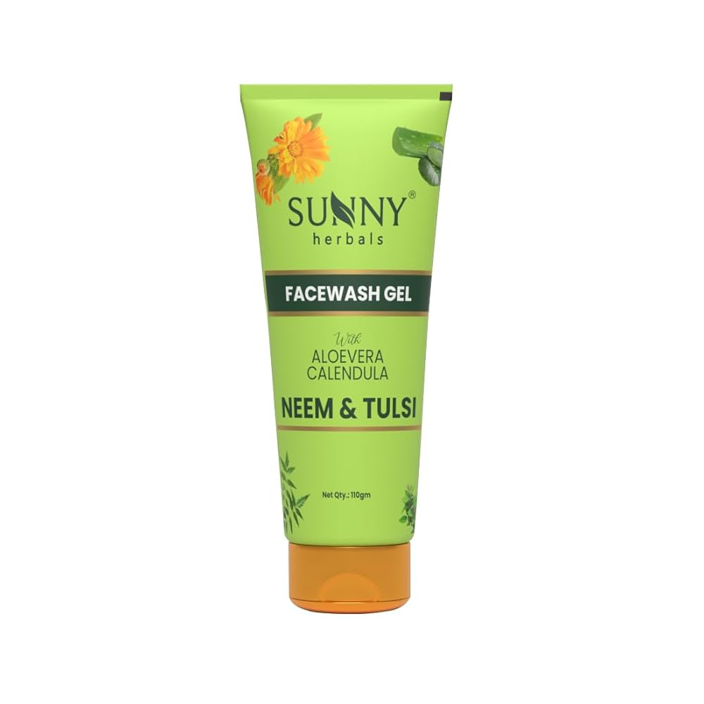 Sunny Herbals Face Wash Gel with Aloevera, Calendula, Neem & Tulsi 
