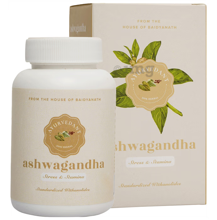 Baidyanath Jhansi Ayuvedant Ashwagandha Tablets | Premium Ayurvedic Strength & Stress Relief 