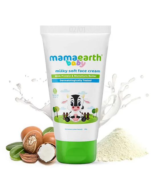 Mamaearth Milky Soft Baby Face Cream For Moisturizes, Soothes, Heals Chapped Skin - Grab2buy
