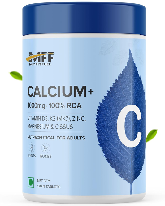 MyFitFuel Calcium+ & Vitamin D3, K2 (MK7), Zinc, Magnesium & Cissus Tablets 