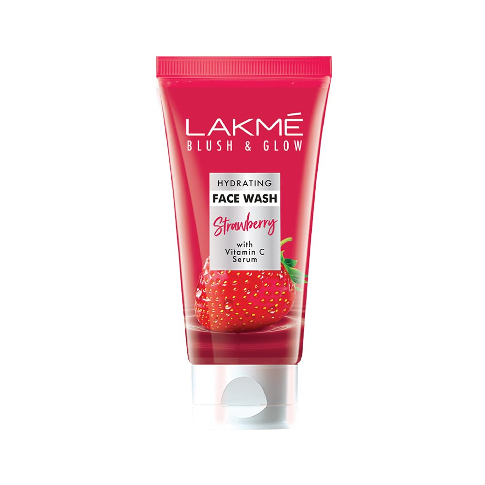 Lakme Blush & Glow Strawberry Freshness Gel Face Wash With Vitamin C Serum 