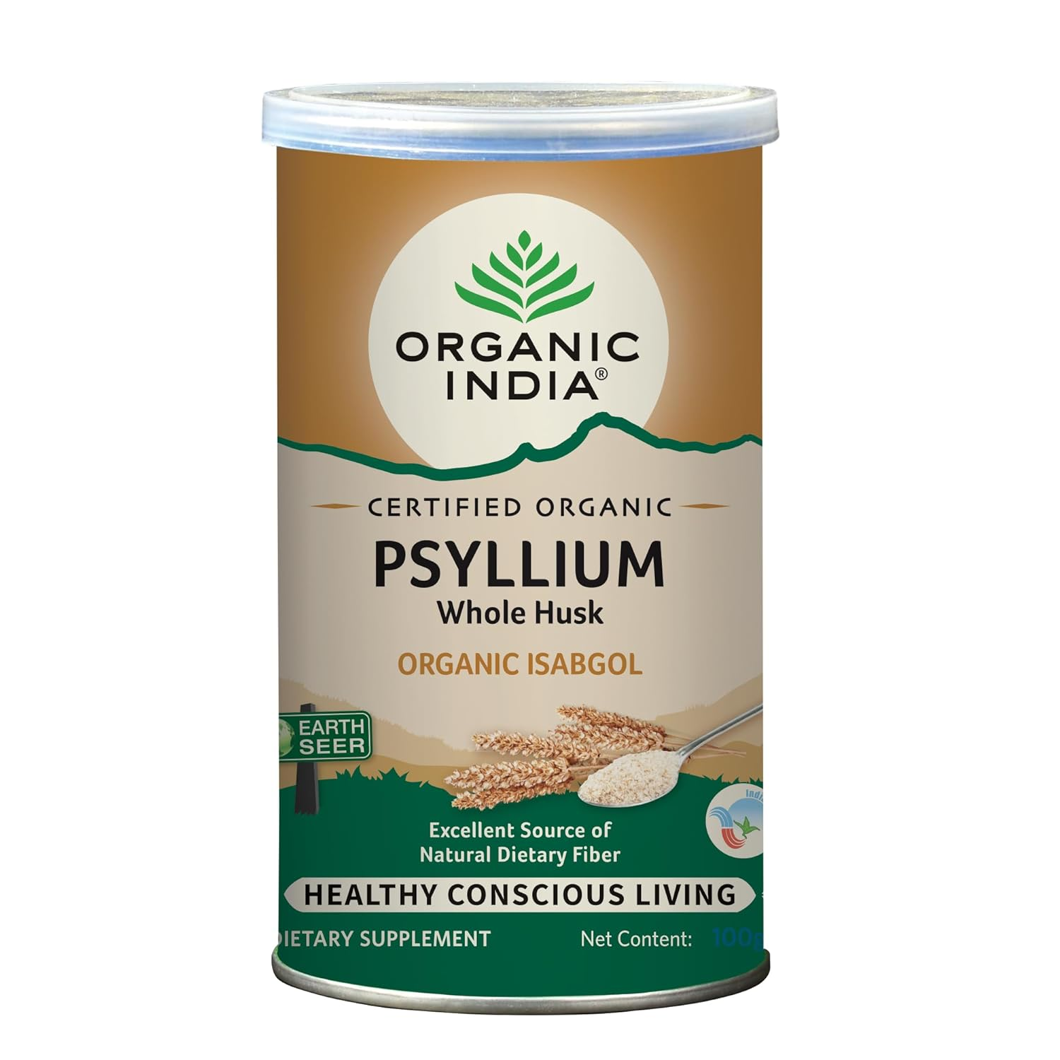 Organic India Psyllium Whole Husk | Certified Organic Isabgol for Digestive Health & Regularity 