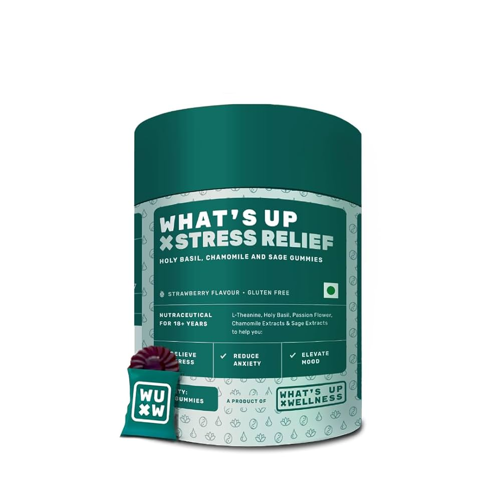 What's Up Wellness Stress & Anxiety Relief Gummies - Strawberry Flavor 