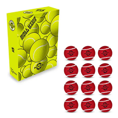 Nivia Rubber Cricket Tennis Ball (Pack Of 12) 