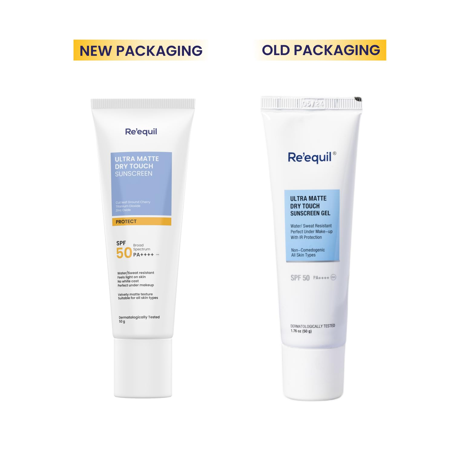 Re'equil Ultra Matte Dry Touch Sunscreen Gel SPF 50 PA++++  Grab2Buy Re'equil Grab2Buy