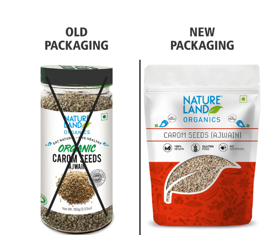 Nature Land Organics Carom Seeds (Ajwain) Genie India